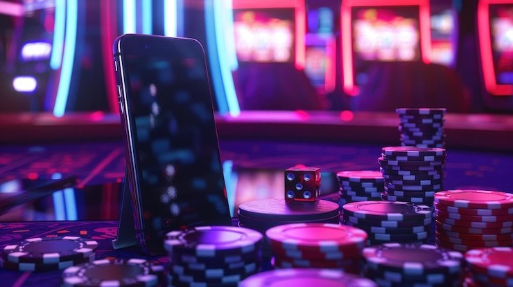 Live Bandar Poker table at king888 slot with dealers, card layout, and betting positions visible on camera
